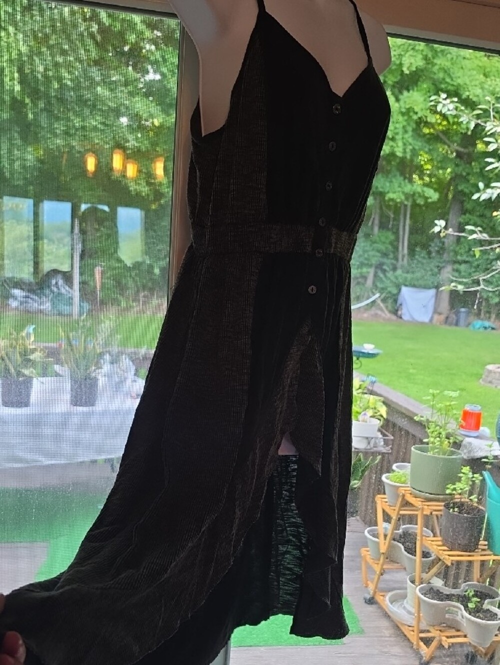 POL Black Open Slit Front Ruffle High-Low Dress - Picture 3 of 6